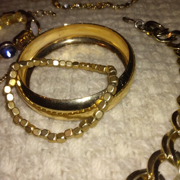 Jewelry Lot Gold-Tone Layered Necklaces Maximalist Statement Earrings+ Bundle - Picture 10 of 11